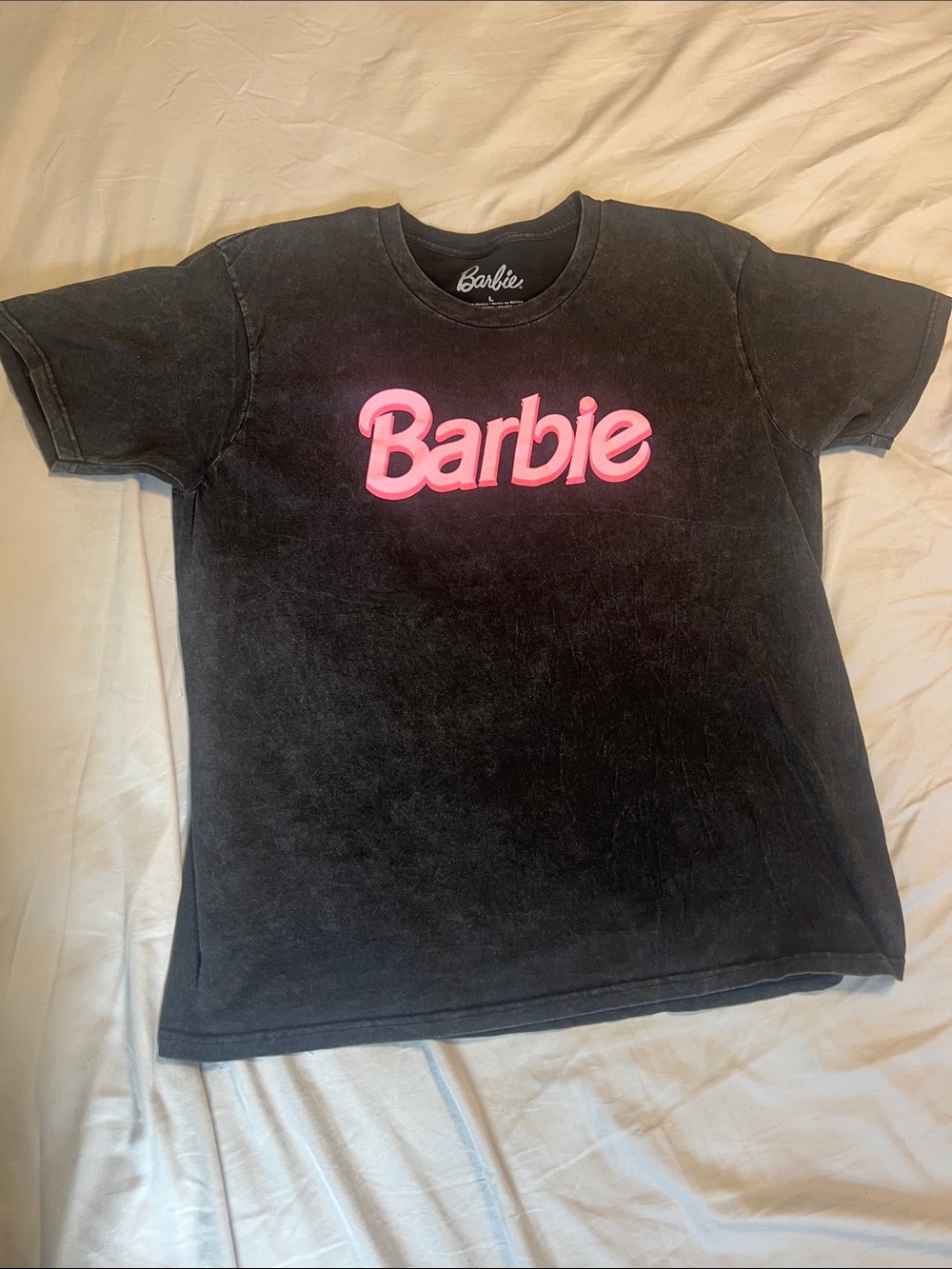 Barbie T-Shirt with Pink Logo Size L